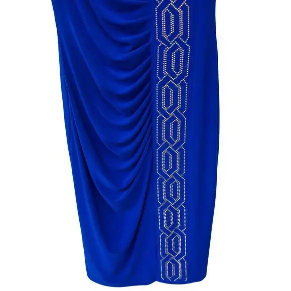 Joseph Ribkoff Royal Blue Sheath Dress Studded Cocktail Wedding 10 - Picture 4 of 8